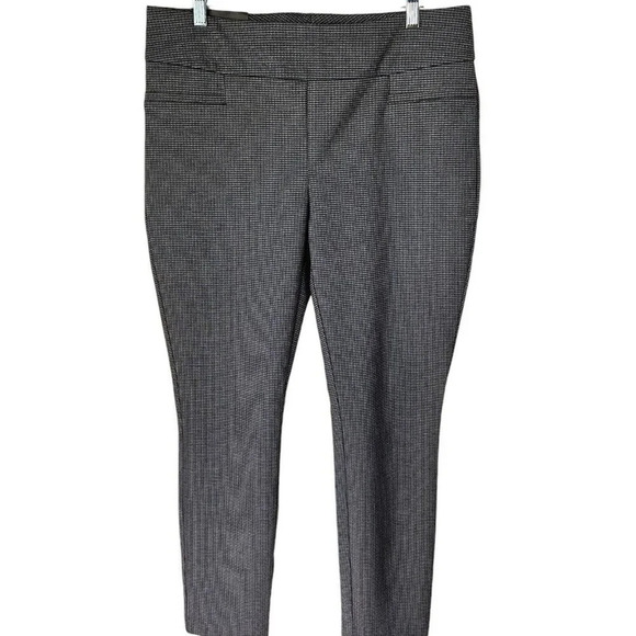 Dalia Pants - Dalia Gray Black Herringbone Pull On Cropped Pants Size Large New‎ With Tag